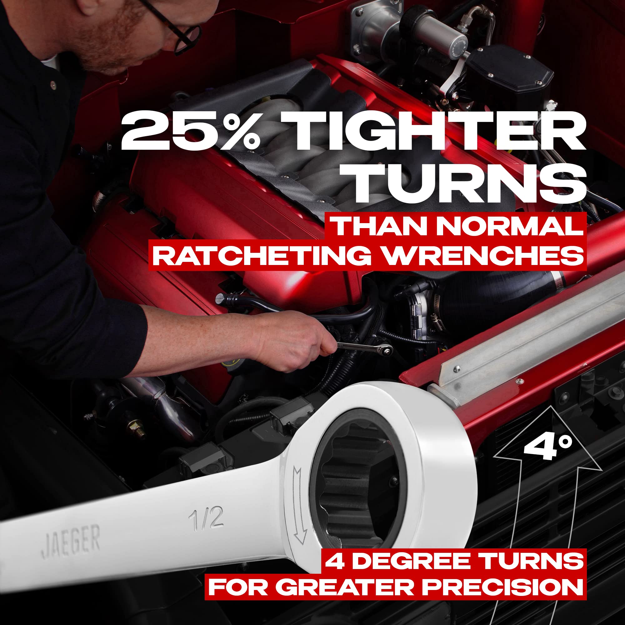 Jaeger TightSpot 26pc open-end wrenches cover metric and SAE smoothly.