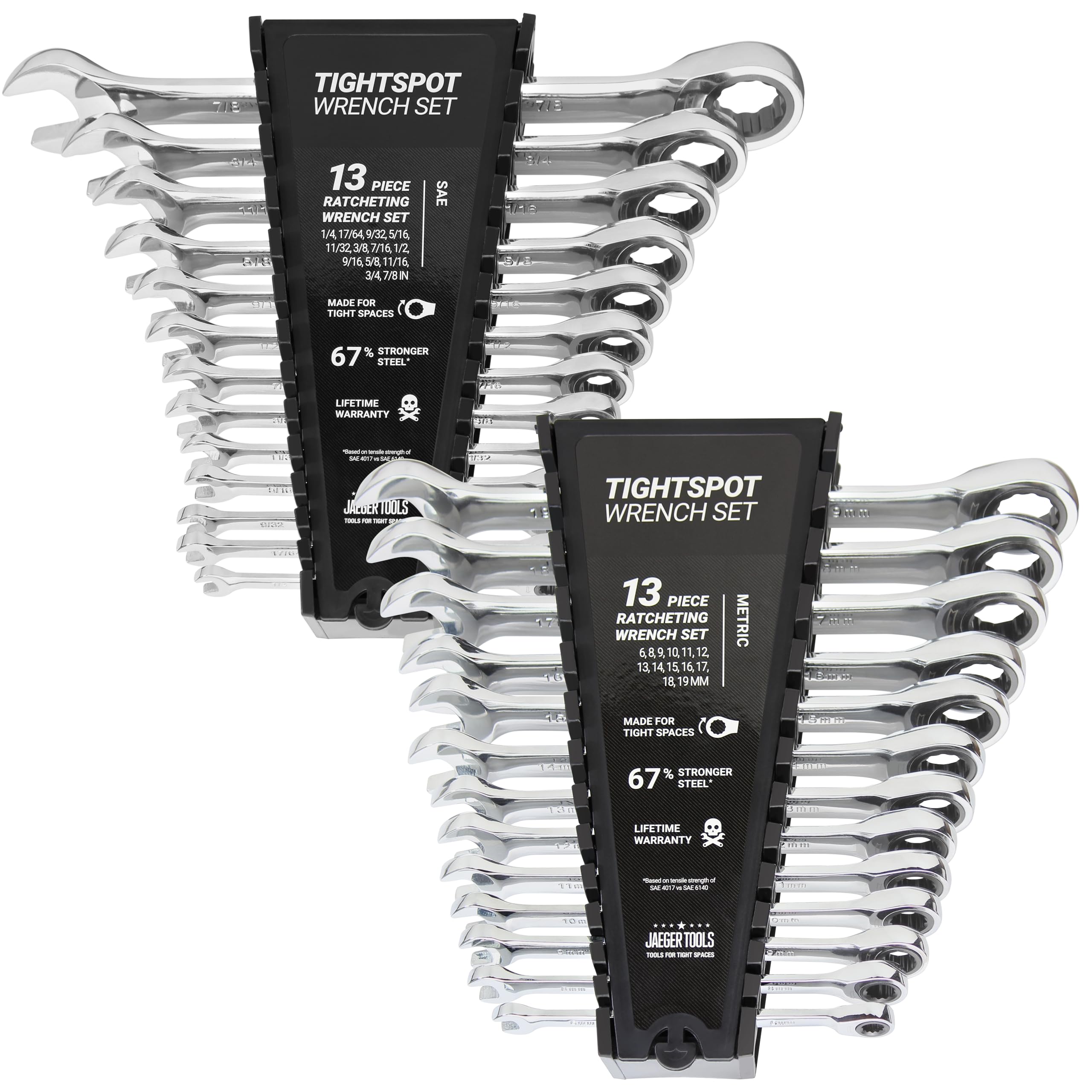 Jaeger TightSpot 26pc master set in organized case offers quick access to wrenches.