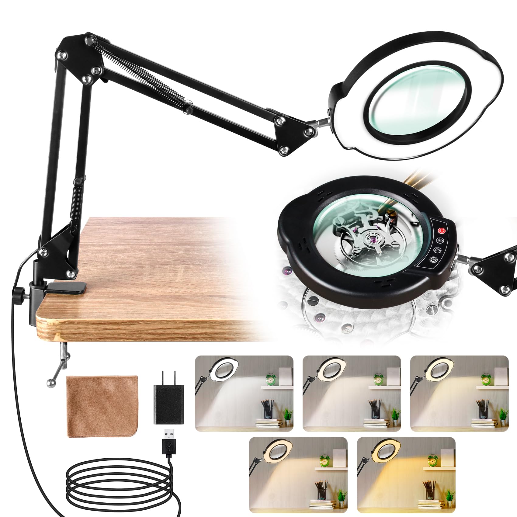Jaenmsa 10X magnifying glass lens for detailed reading and precision crafts.