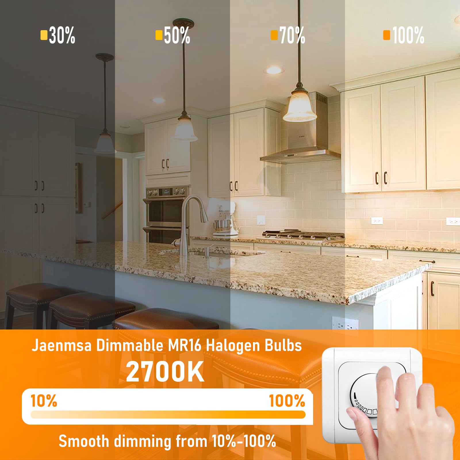 Jaenmsa MR16 bulb with clear glass cover for landscape lighting