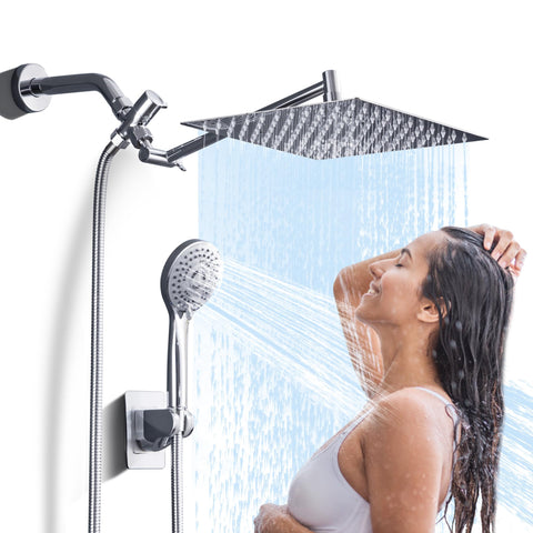 Jafeton 10inch rainfall shower head provides wide coverage for a refreshing rinse.