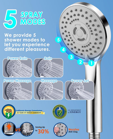 Jafeton chrome-plated brass body resists rust for durable performance.
