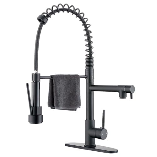 Jafeton durable kitchen faucet with dual spray heads for efficient cleaning