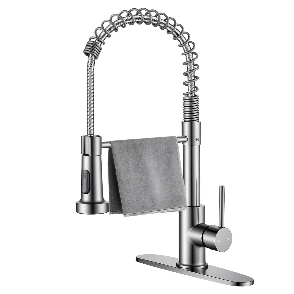 Jafeton durable kitchen sink faucet with pull-out sprayer for easy cleaning