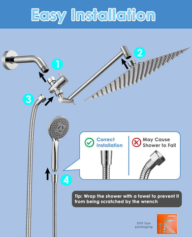 Jafeton included installation parts simplify setup without a plumber.