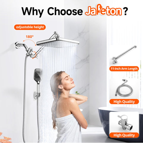 Handheld sprayer modes: high-pressure, massage, and mist in use.