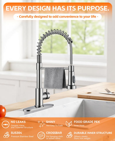 Jafeton high-arc spout design provides ample room for large pots