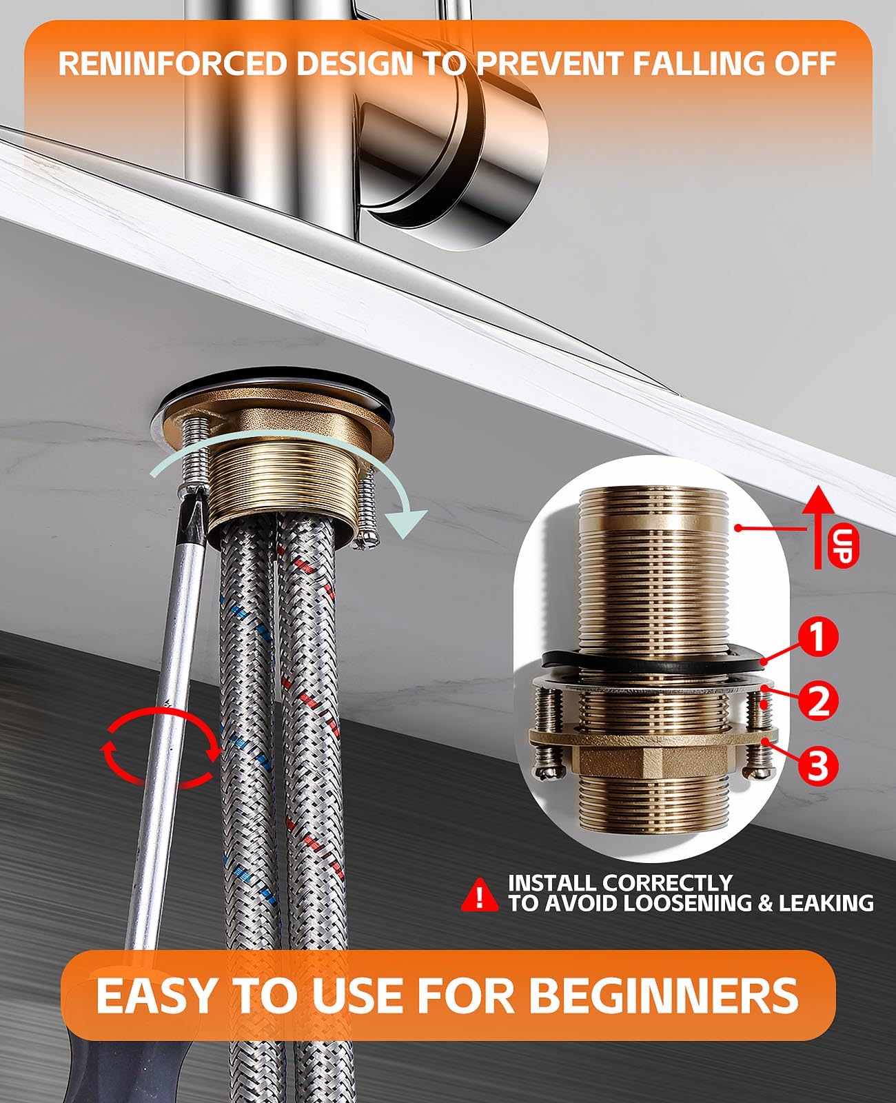 Jafeton lead-free SUS304 stainless steel with PEX hoses ensures safe water