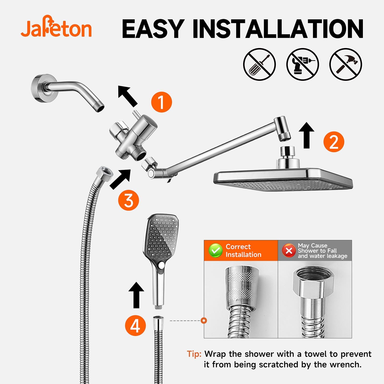 Spa-like shower experience at home with immersive rainfall and handheld control.