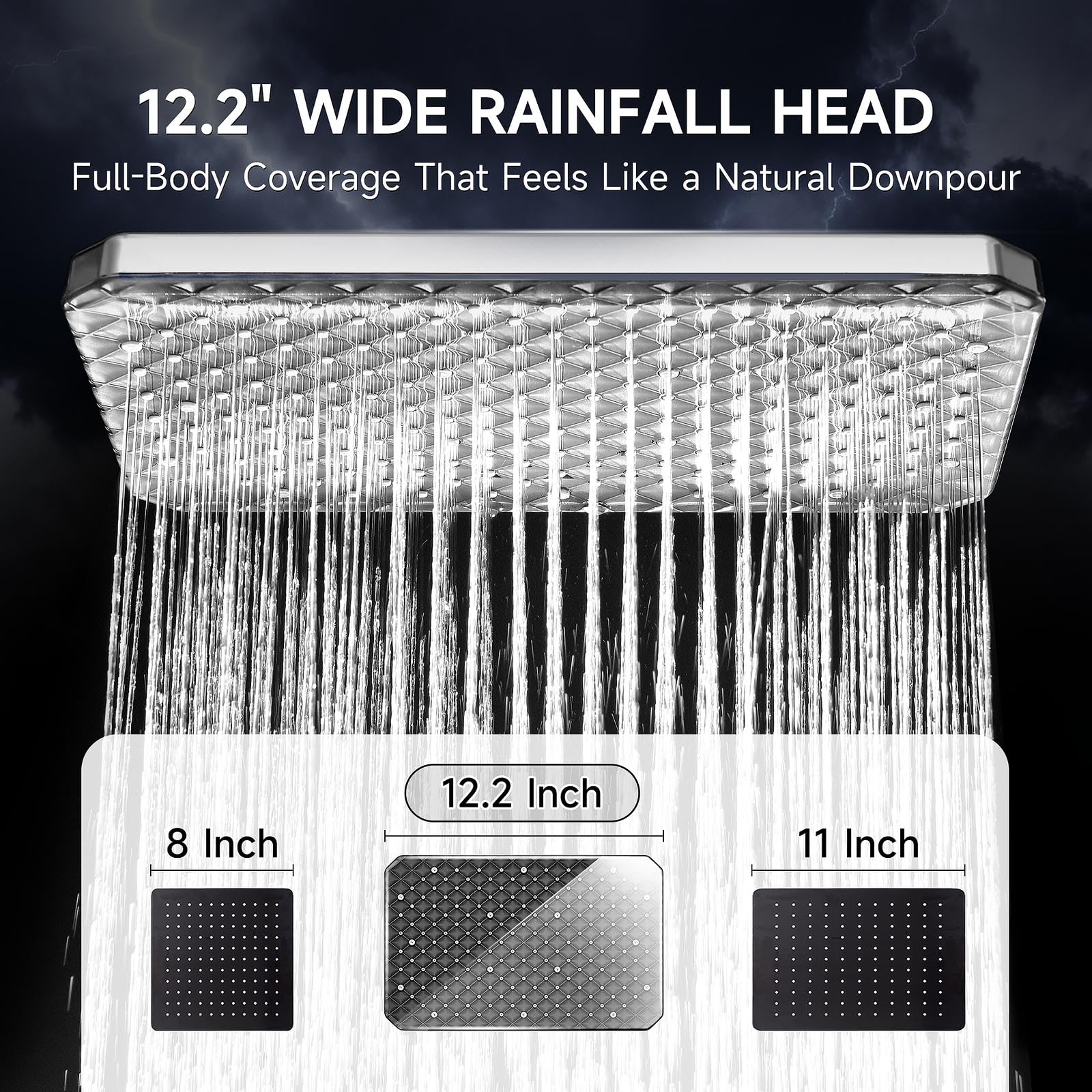 Jafeton rainhead handheld combo shown together for flexible use.