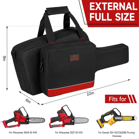 Jaffzora mini chainsaw case for Milwaukee 8-inch with protective main compartment