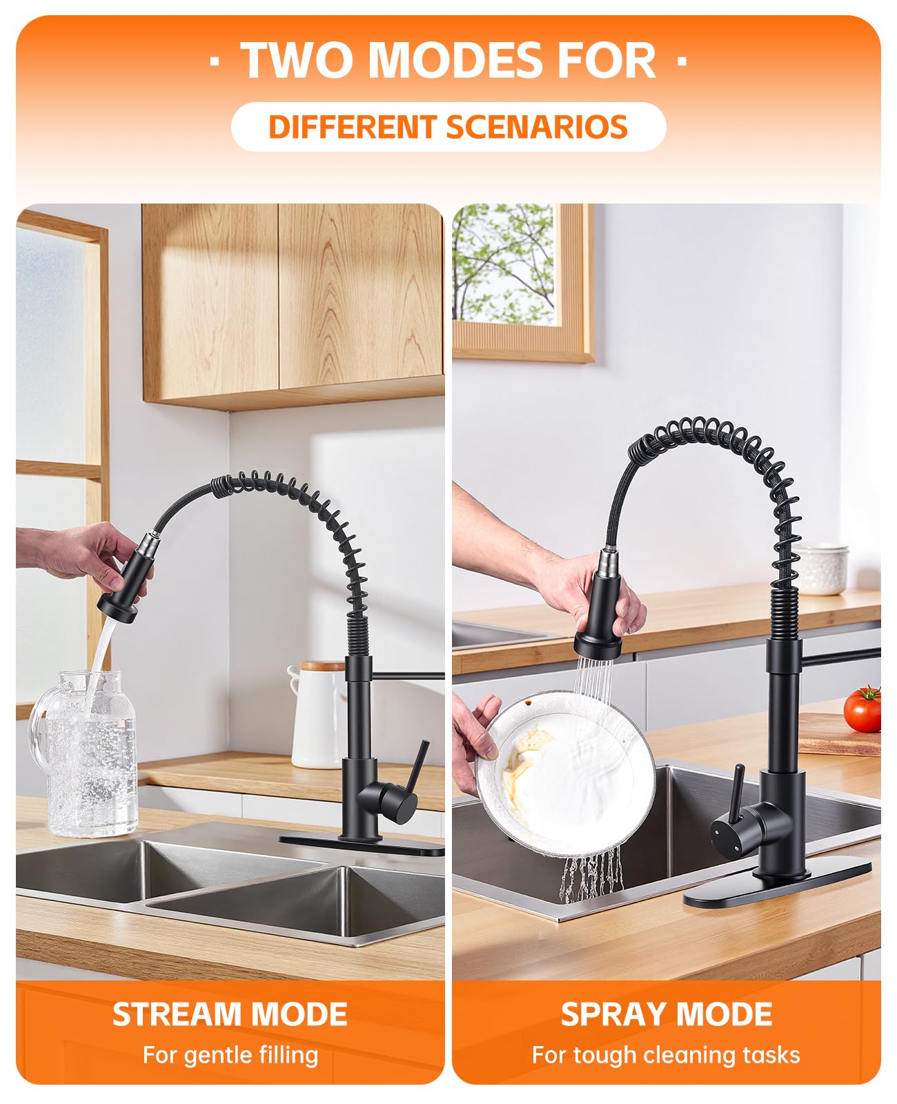 Jafeton fingerprint-resistant coating keeps the faucet looking clean with less effort.