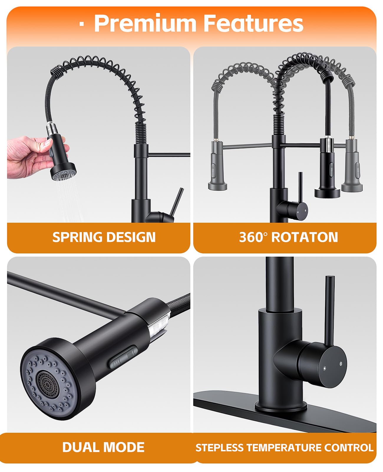 Jafeton SUS304 stainless steel faucet emphasizes safe, lead-free water for daily use.