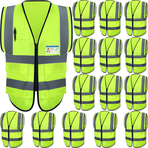 JaGely 15-pack reflective safety vests provide high visibility for nighttime work.