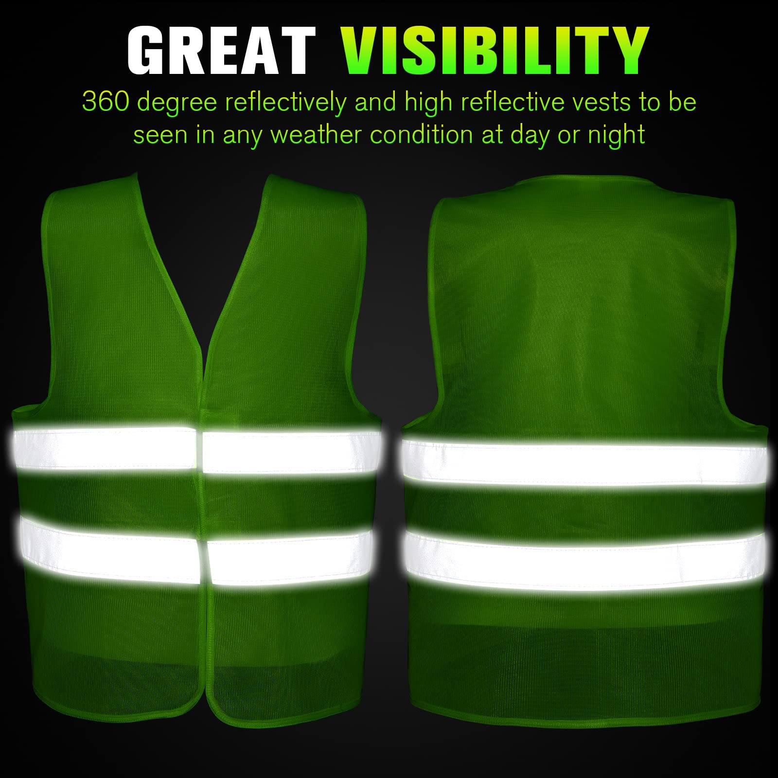 JaGely 40-pack reflective vests for teams, ready for sharing