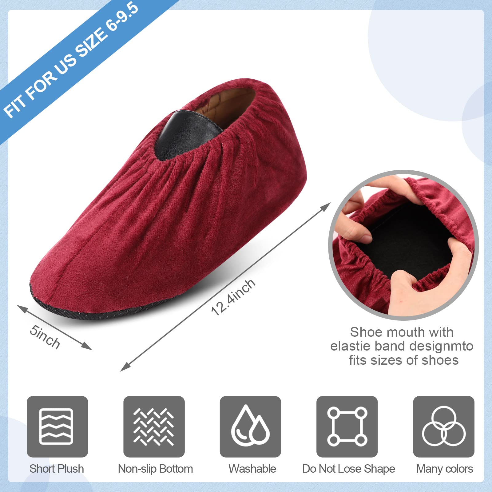 JaGely non-slip sole shoe covers offer quiet steps on hard floors.