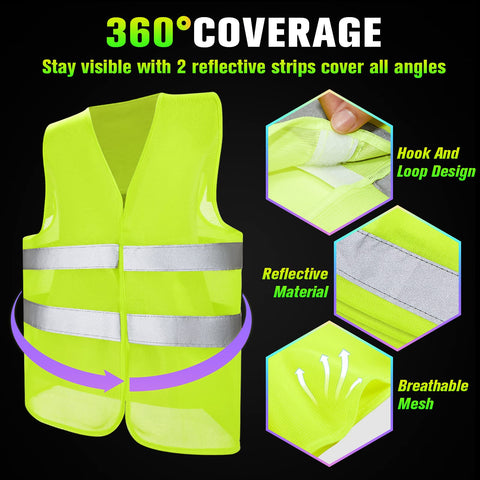 JaGely high-visibility vest adjustable closure tabs for a universal fit