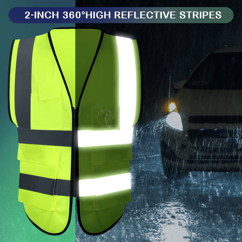 JaGely high-visibility reflective strips provide 360-degree visibility on dim worksites.