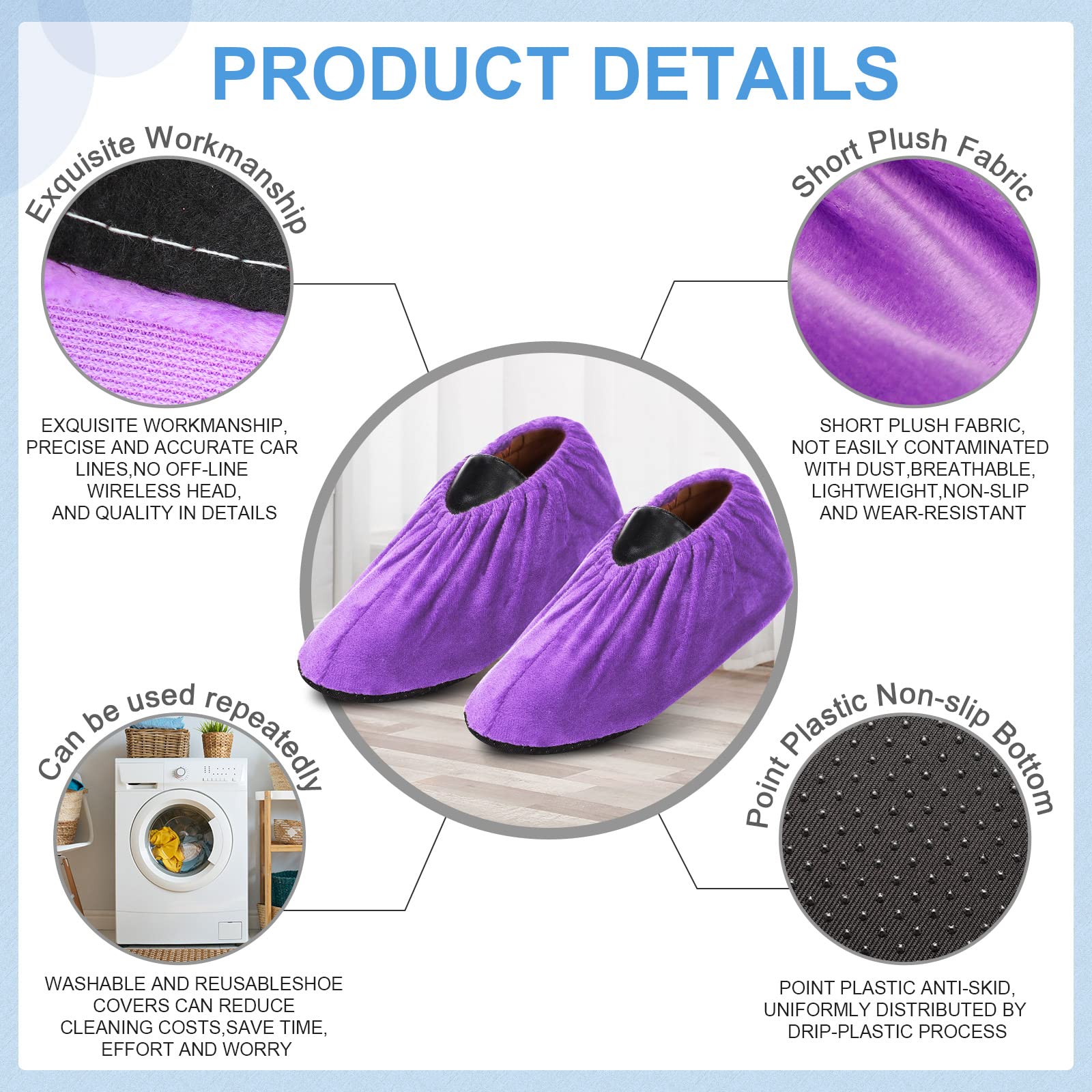 JaGely washable cloth shoe covers are reusable for busy workspaces.