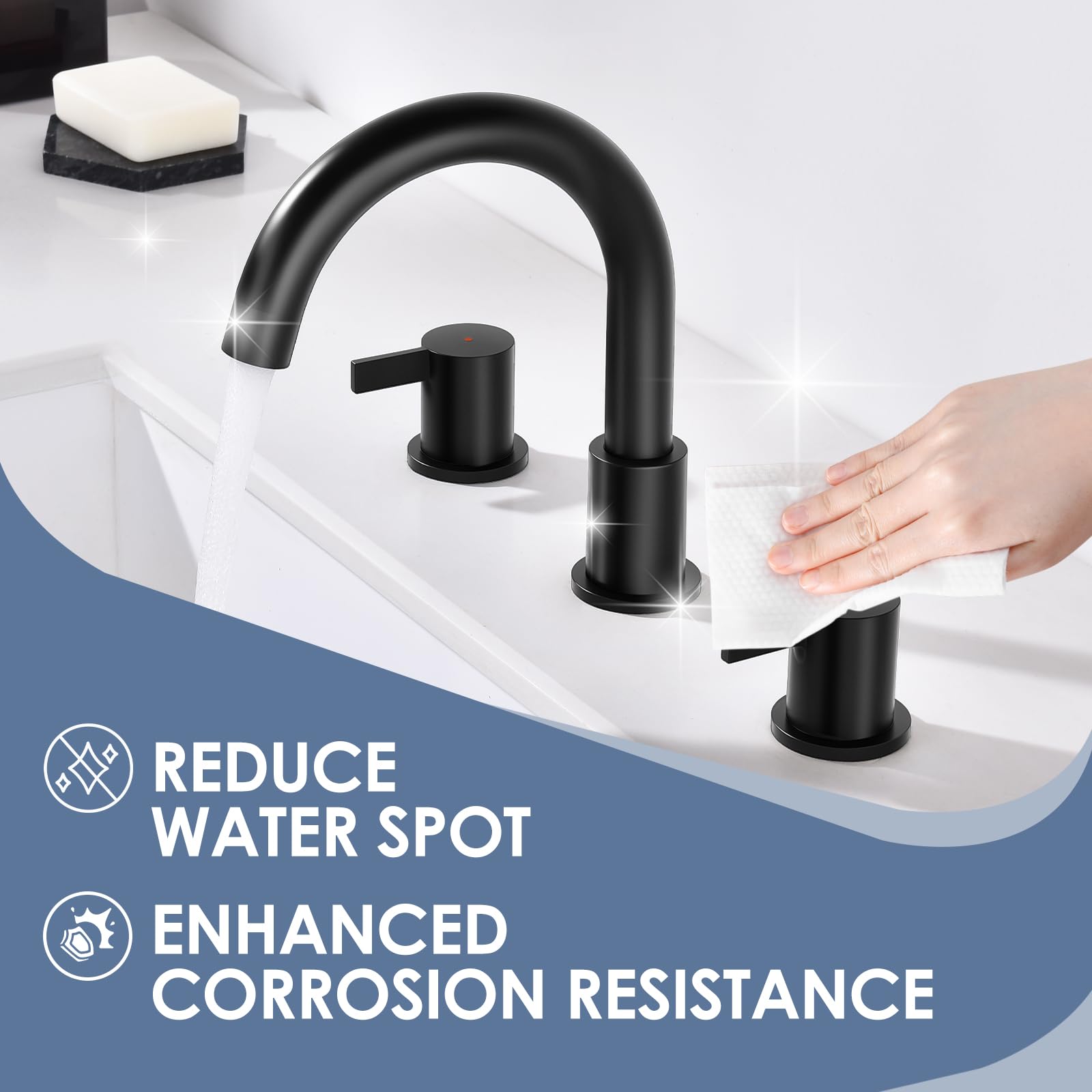 JAKARDA ceramic cartridges ensure smooth operation and drip-free use