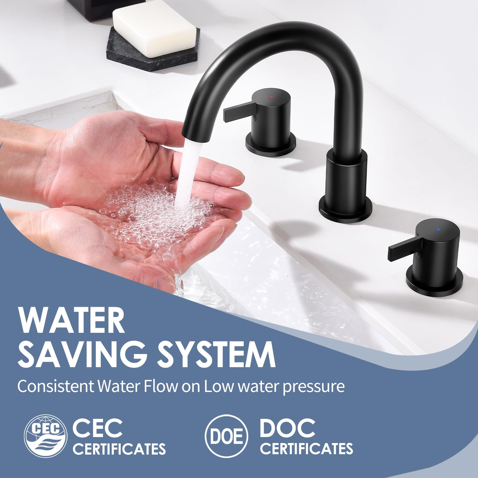 JAKARDA matte black finish faucet adds contemporary style and durability