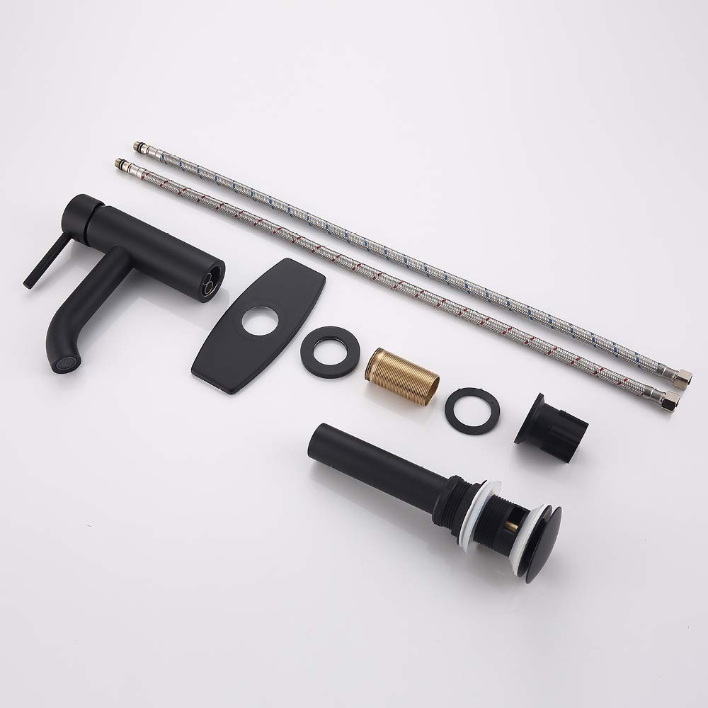 JAKARDA faucet with 3.9-inch spout height and 6-inch reach fits a variety of sinks.