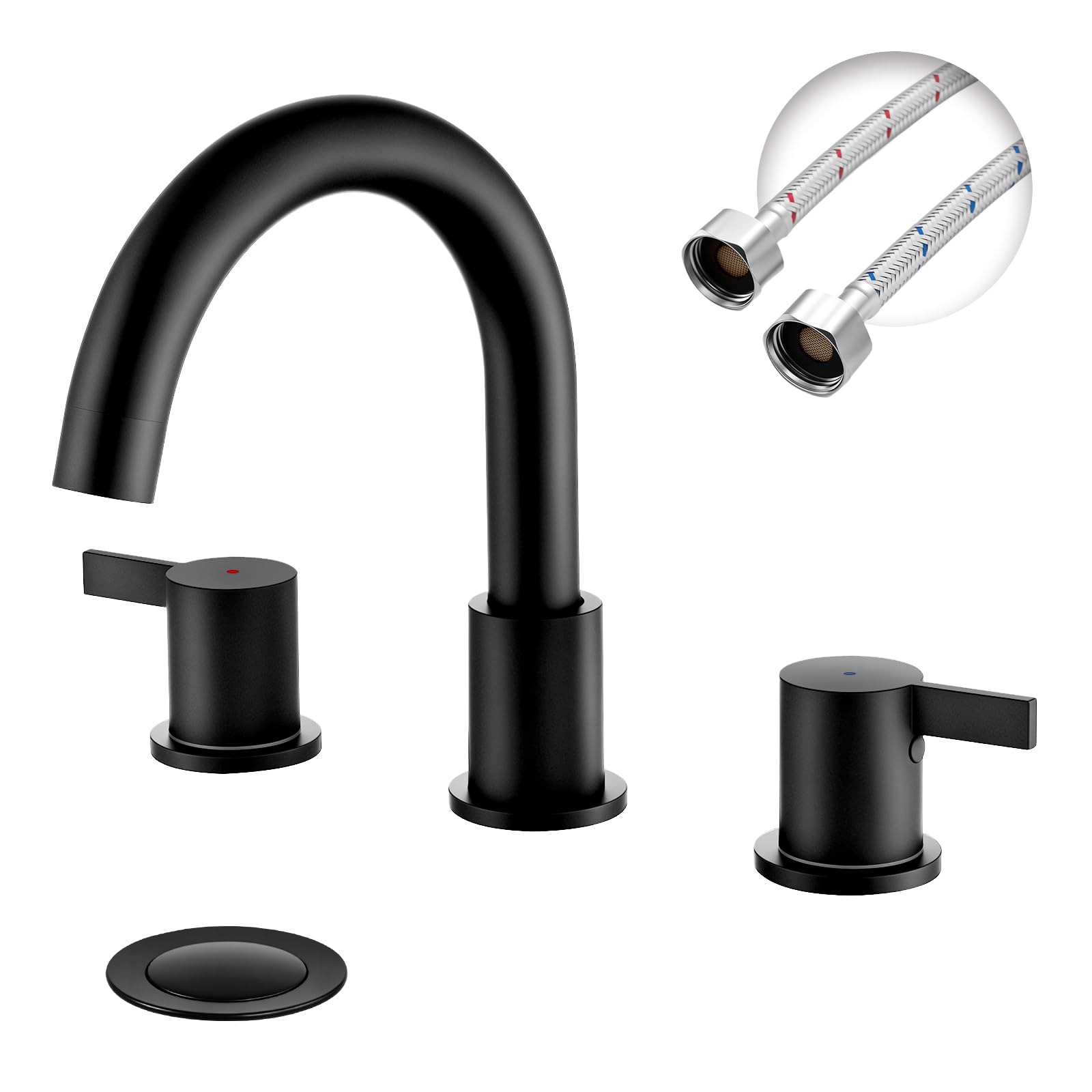 JAKARDA two-handle 8inch widespread faucet with versatile installation