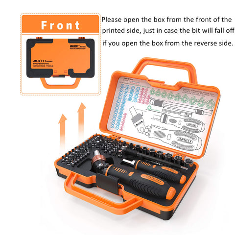 JAKEMY durable tool case protects the full 69-in-1 kit during transport