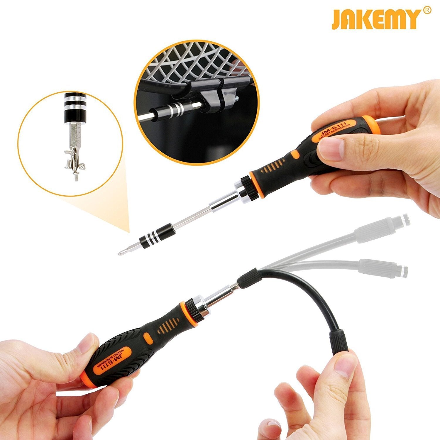 JAKEMY extension shaft extends reach for tight spaces and electronics maintenance