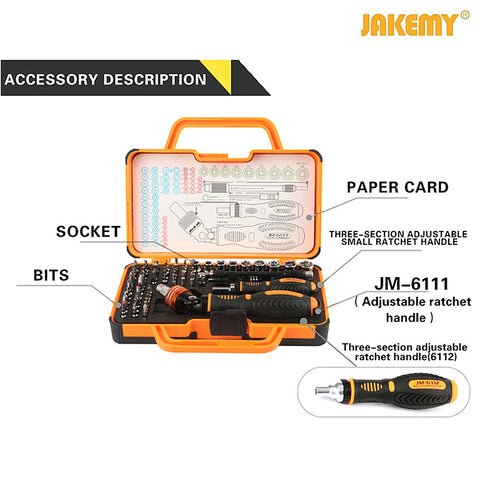 JAKEMY magnetic-tip screwdriver set enables quick bit changes and secure screw alignment