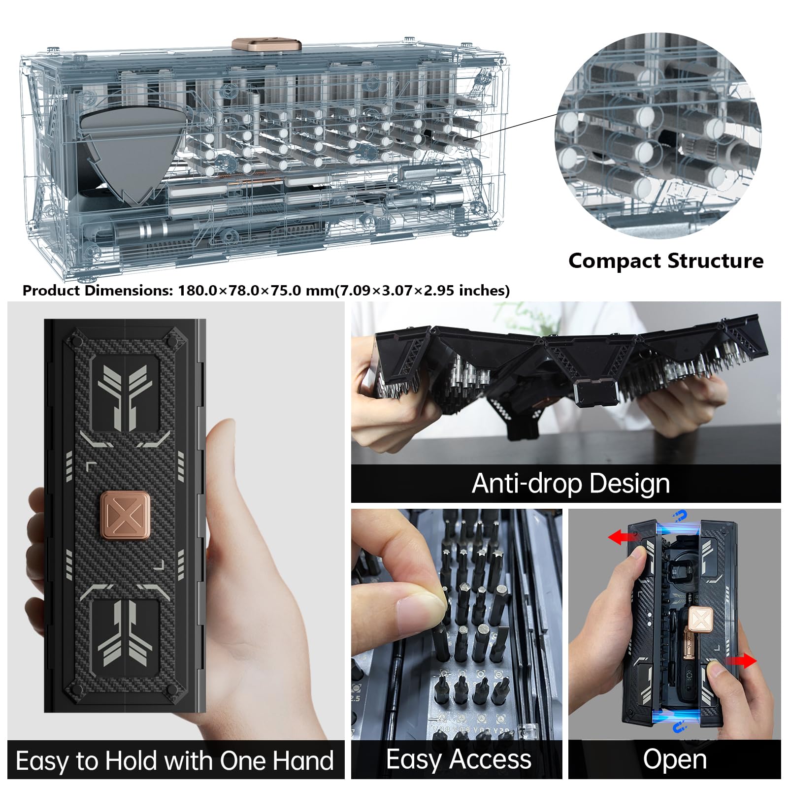 JAKEMY precision bits collection with 160 pieces offers magnetic, durable screwdrivers.