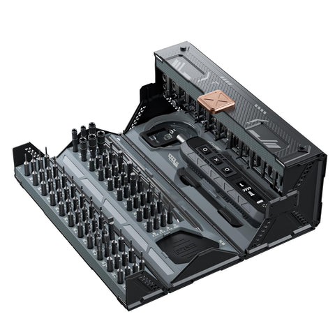 JAKEMY small electric screwdriver set in a compact kit for quick electronics fixes.