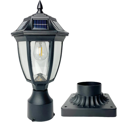 Jalarox solar post lamp dusk-to-dawn glow enhances curb appeal