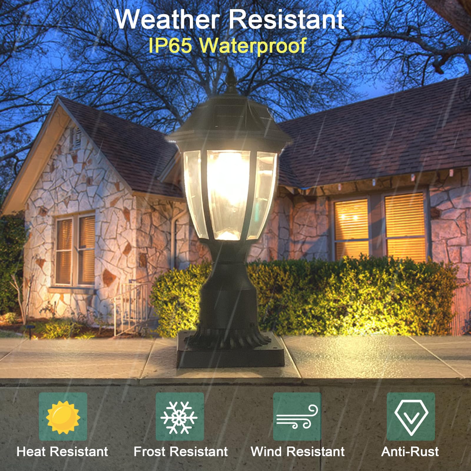 Jalarox solar post lamp clear glass Edison bulb adds classic charm