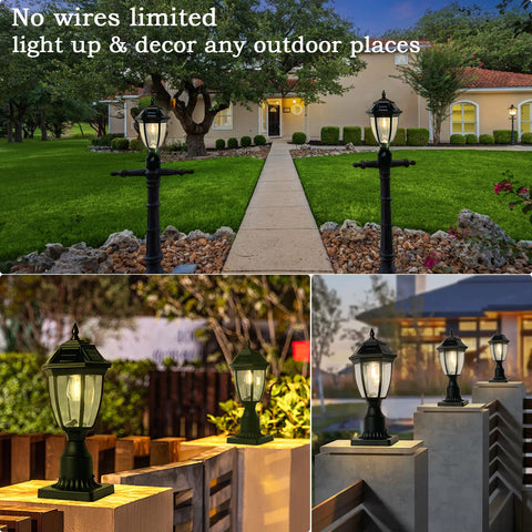 Jalarox solar post lamp ideal for front yard and walkway lighting