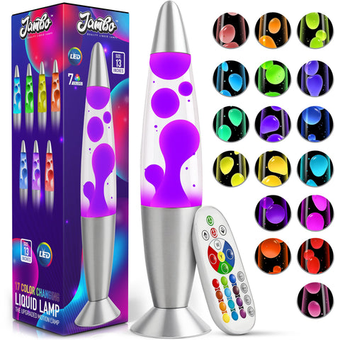 JAMBO motion lamp with remote control displaying vibrant color-changing lights