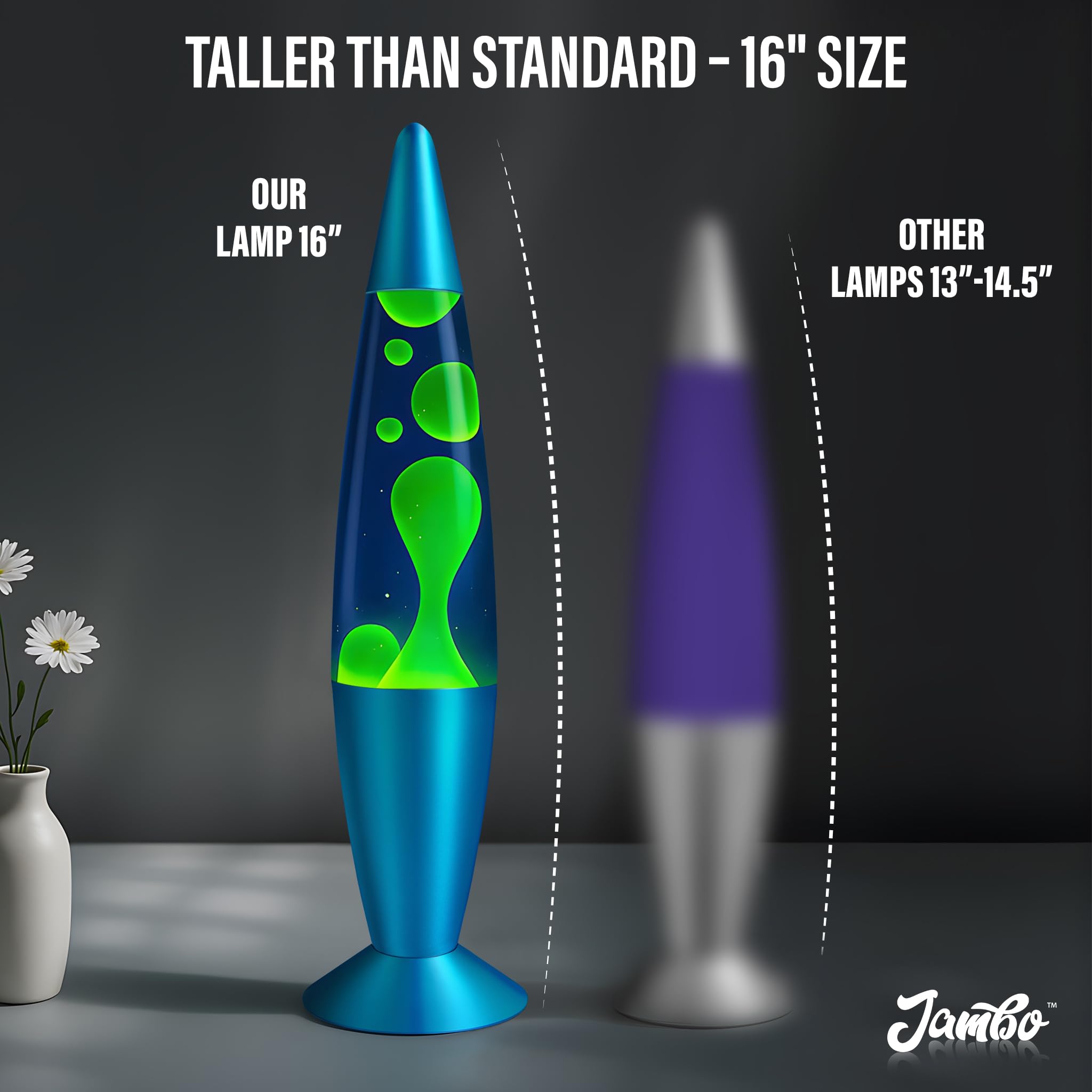 JAMBO blue lamp adds calm ambience to living spaces and desks.