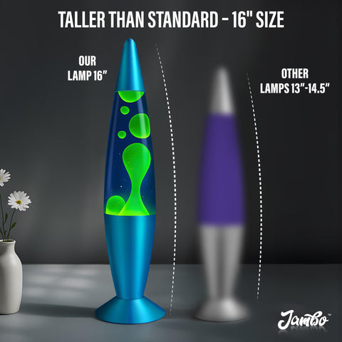 JAMBO blue lamp adds calm ambience to living spaces and desks.