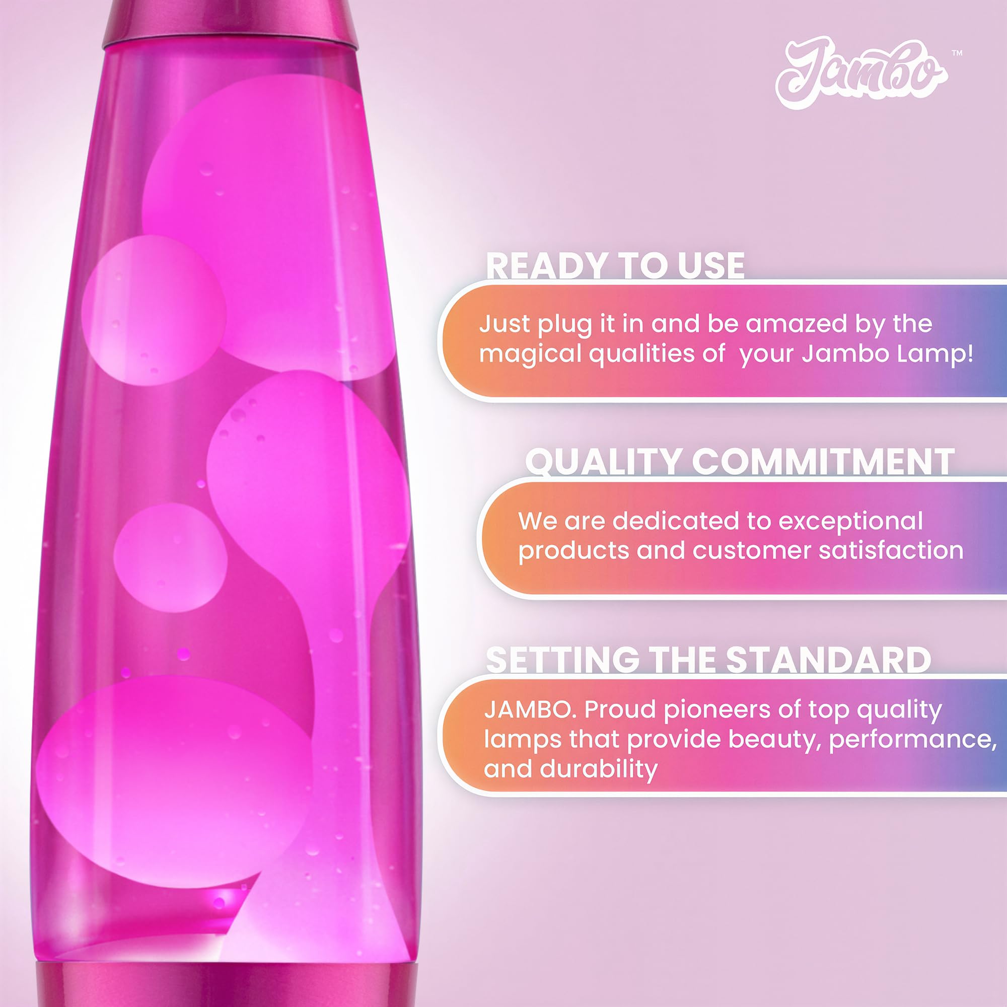 JAMBO bedroom night light provides calming pink glow for wind-down.