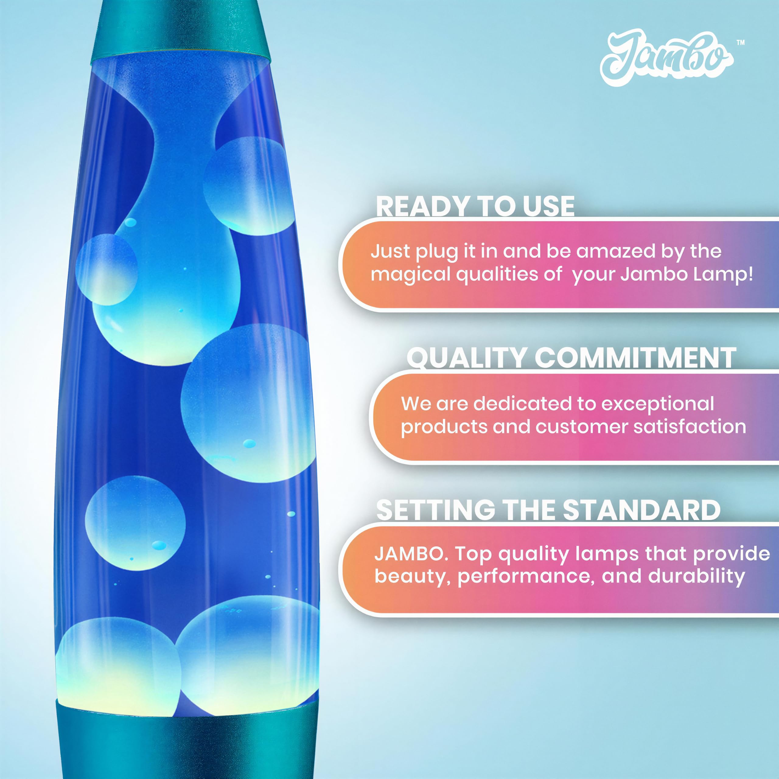 JAMBO blue wax rise-and-sink creates mesmerizing, soothing light