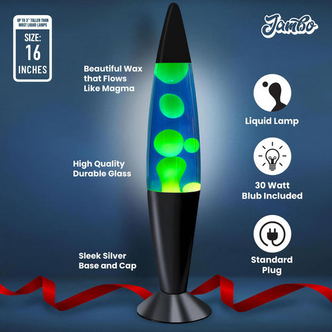JAMBO 16-inch magma light lamp enhances room ambiance as a decorative night light.