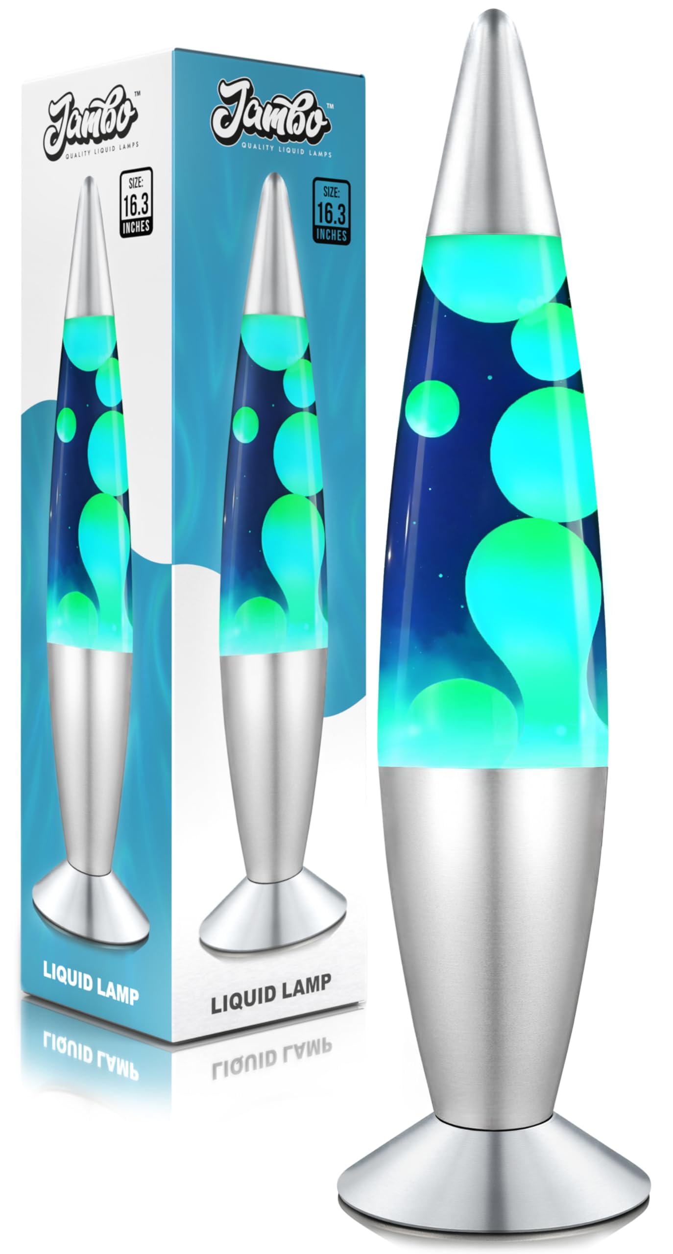 JAMBO liquid lamp blue wax swirls for calming ambiance