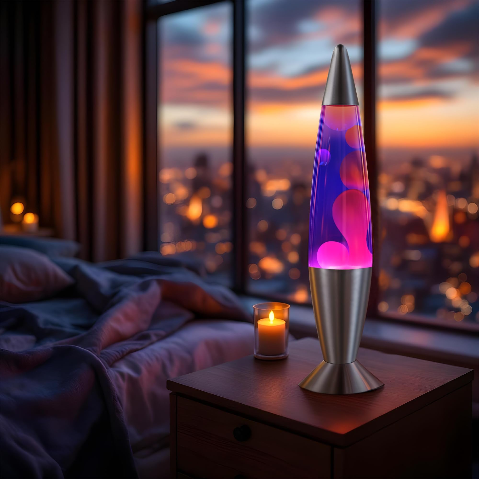 JAMBO liquid lamp purple wax flow creates relaxing visuals for night scenes