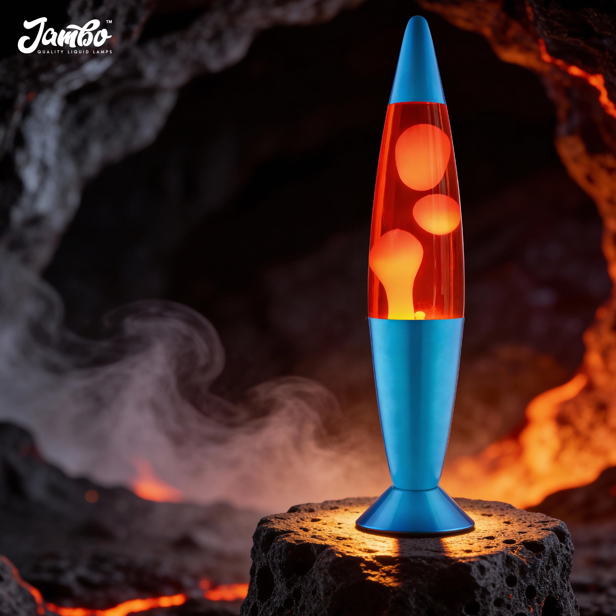 JAMBO liquid lamp red wax top motion view for calming display