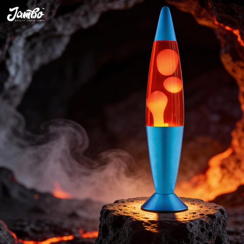 JAMBO liquid lamp red wax top motion view for calming display