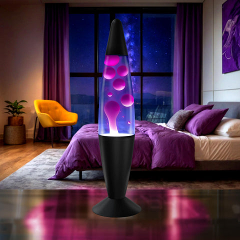 JAMBO purple wax motion lamp with soft glow for relaxing evenings