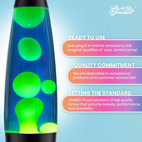 JAMBO liquid lamp top view shows wax buoyant motion, ideal desk focal point.