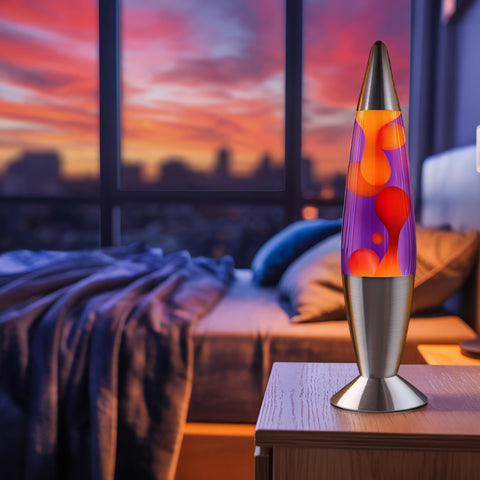 JAMBO liquid lamp yellow orange wax drift enhances warm room mood.