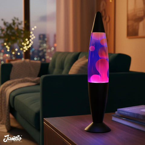 JAMBO liquid motion lamp blue-to-purple flow enriching room mood.