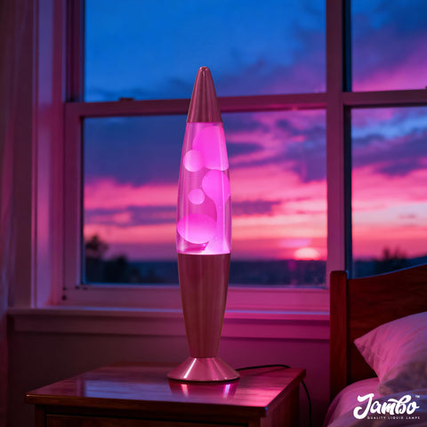 JAMBO liquid motion pink light showcases hypnotic wax movement.